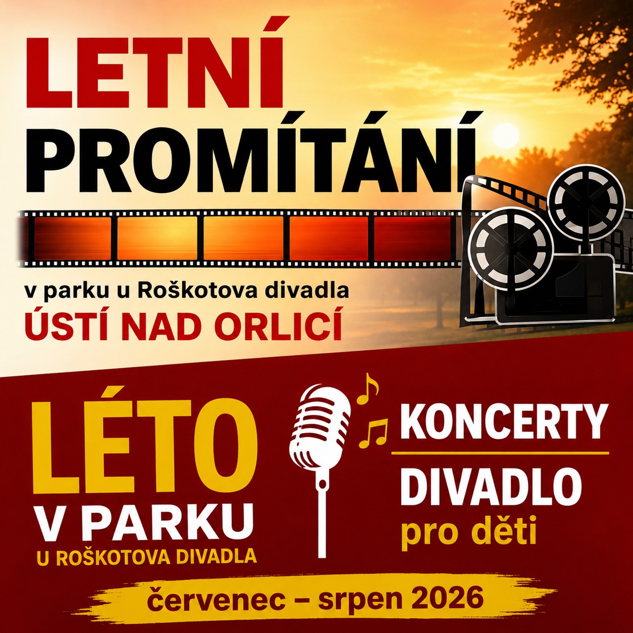 Léto v parku u Roškotova divadla